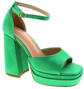 satin peeptoe chunky heel platform shoe - RK Collections Boutique
