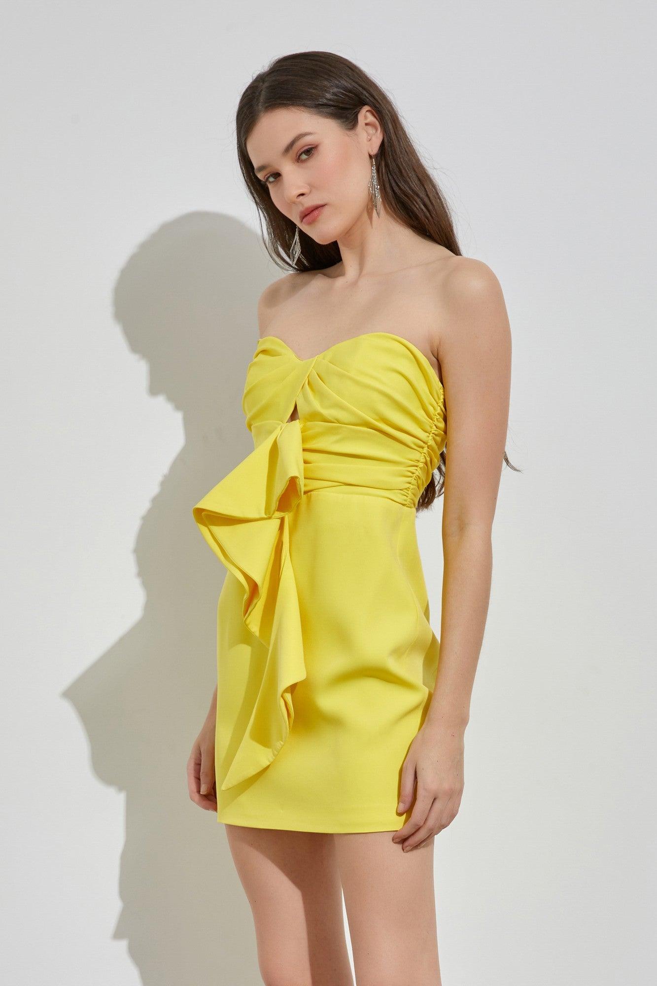 ruffle strapless dress - RK Collections Boutique