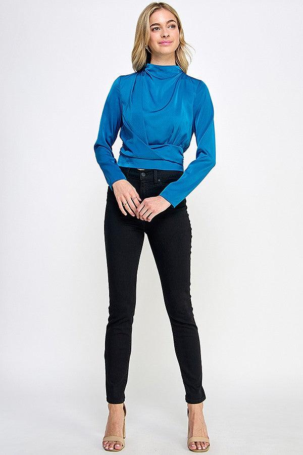long sleeve mock neck band bottom top - RK Collections Boutique