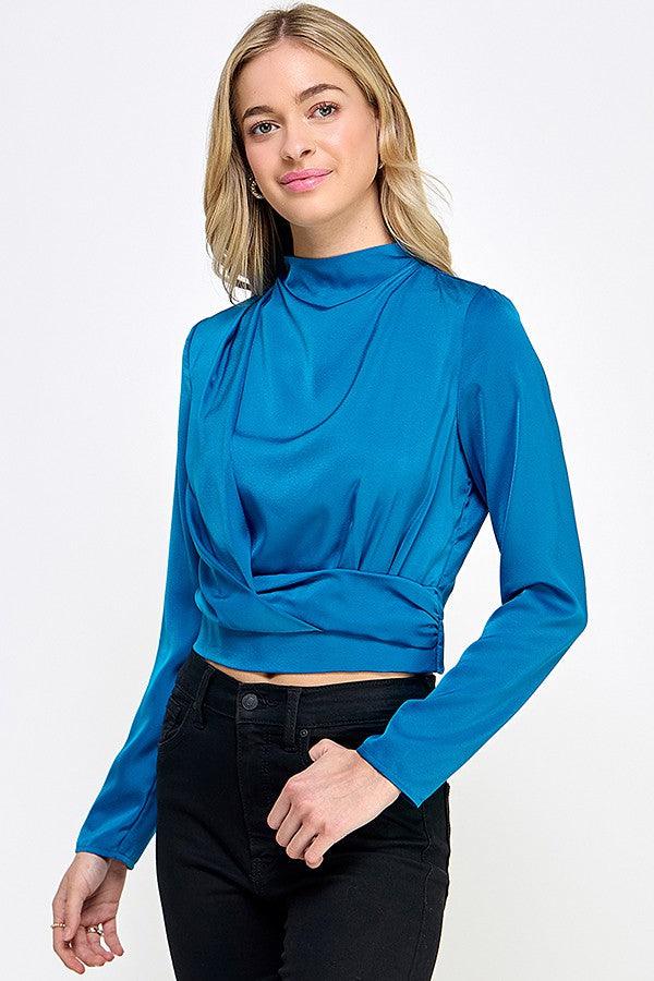 long sleeve mock neck band bottom top - RK Collections Boutique