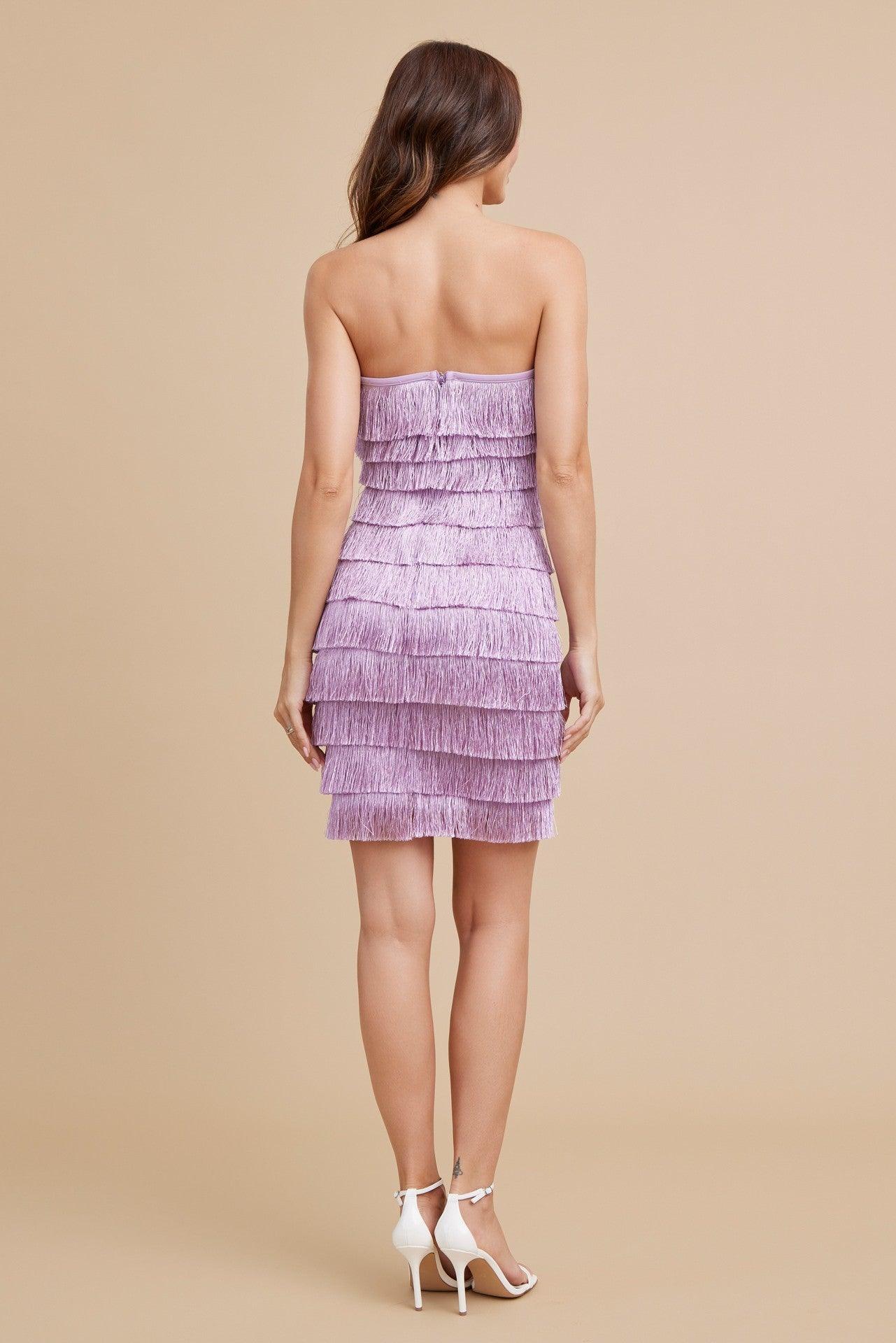 fringe strapless dress - RK Collections Boutique