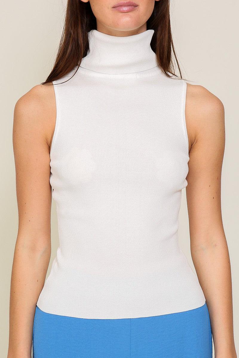 Sleeveless Turtleneck knit top - RK Collections Boutique