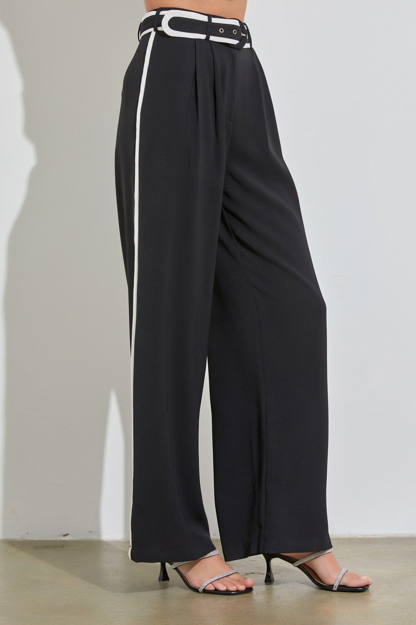 contrast wide leg pants - RK Collections Boutique
