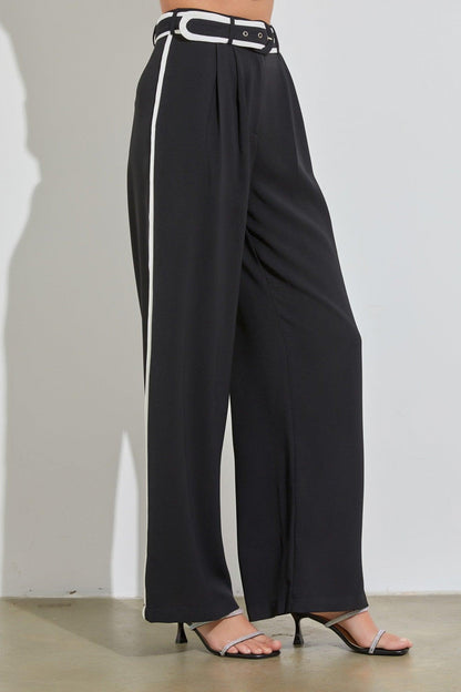 contrast wide leg pants - RK Collections Boutique