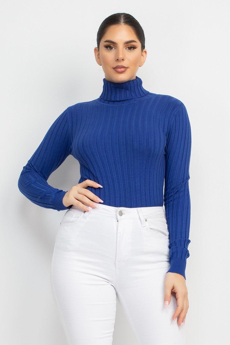 Ribbed Turtleneck Sweater - RK Collections Boutique