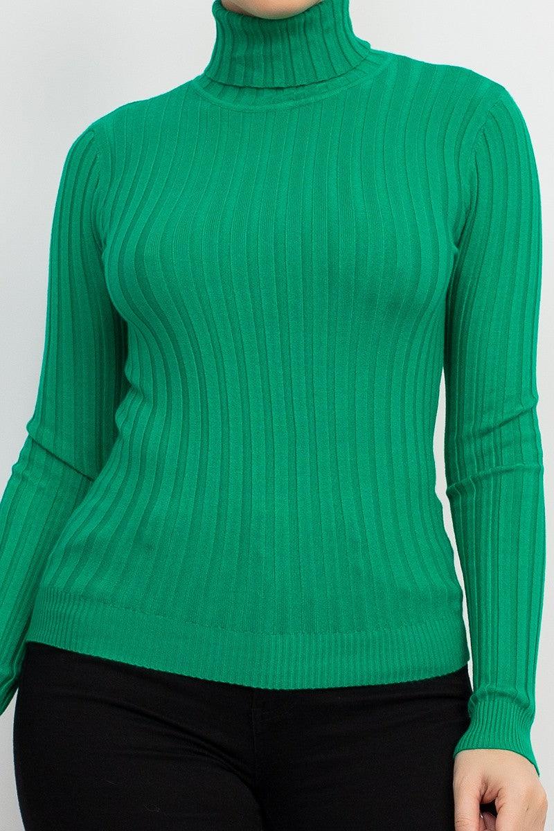 Ribbed Turtleneck Sweater - alomfejto