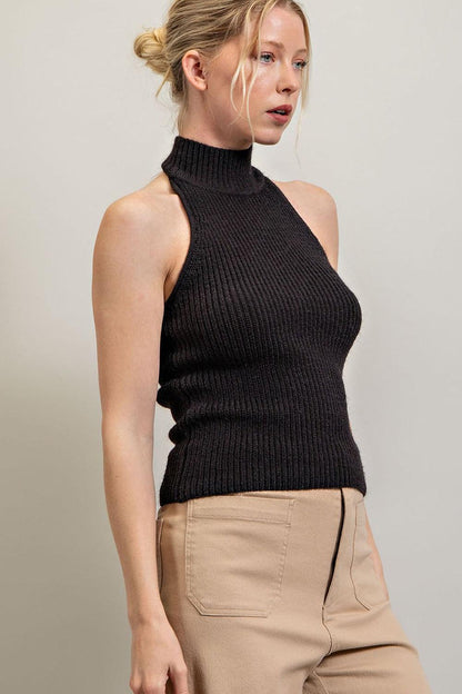 halter turtleneck sweater top - RK Collections Boutique
