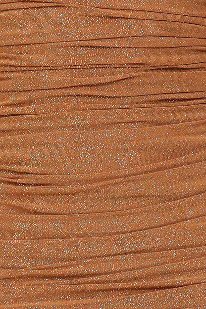ruched glitter short sleeve dress