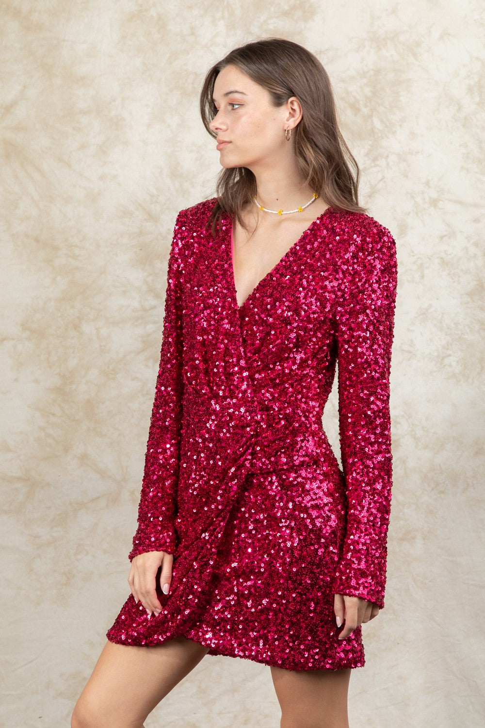 PLUS SIZE Sequin Glitter Holiday Mini Dress