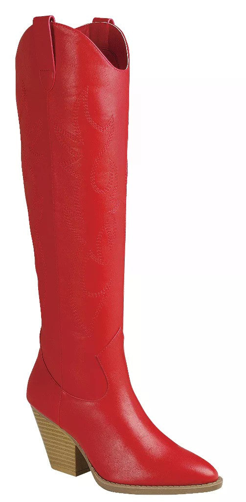 embroidered knee high cowboy boots