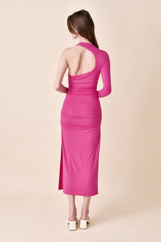 asymmetric one shoulder open back dress - RK Collections Boutique