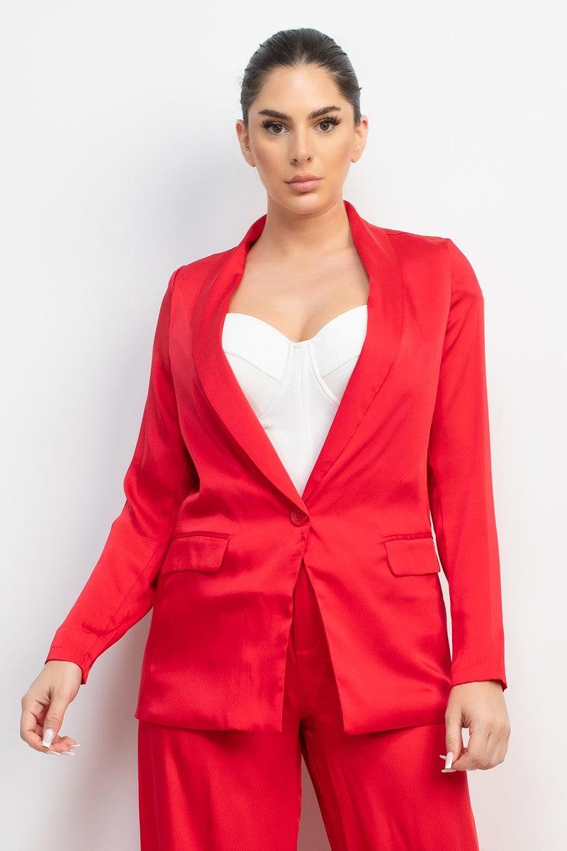 Red plus size sales boyfriend blazer