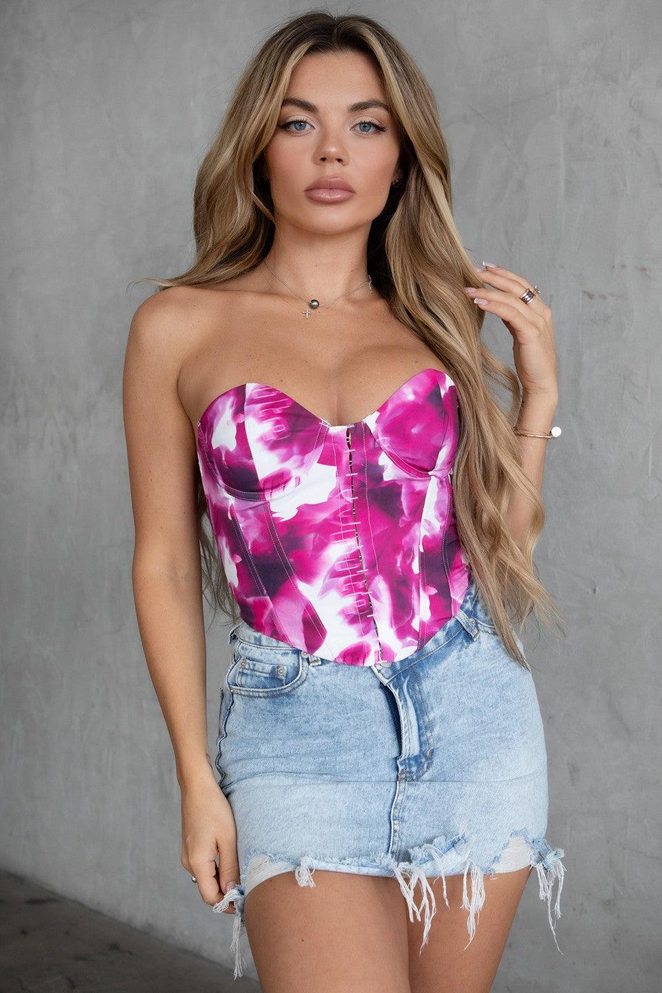 strapless hook & eye bustier corset top - RK Collections Boutique