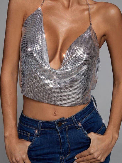 chainmail open back halter top