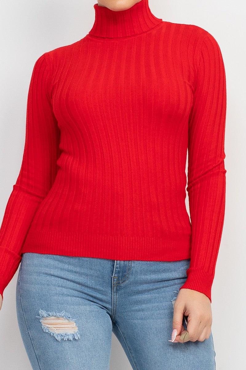 Ribbed Turtleneck Sweater