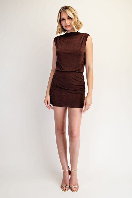 Mock Neck Sleeveless Knit Dress