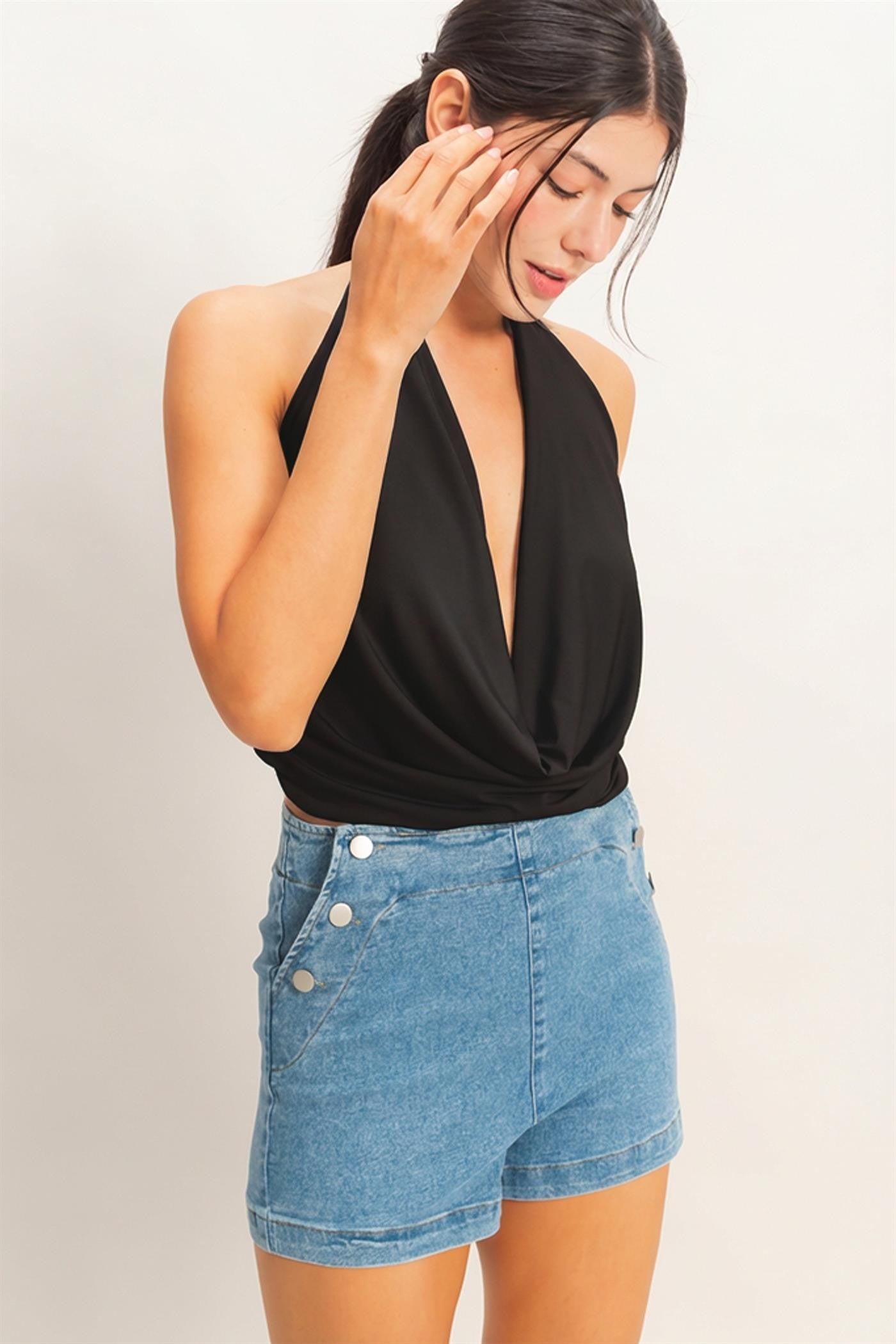 Draped Halter Neck Top