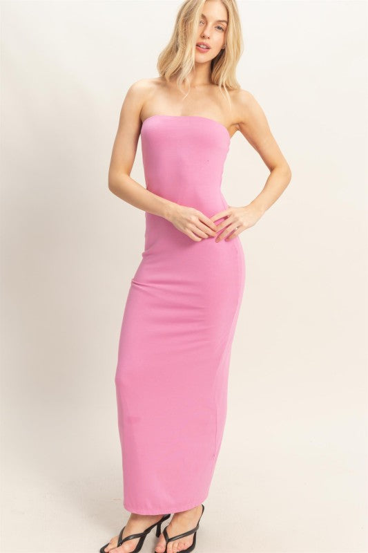 strapless maxi dress