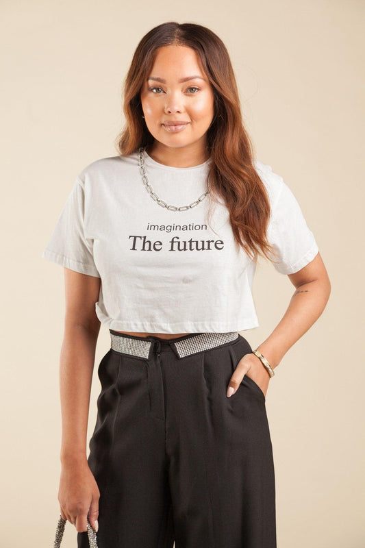 imagination the future chain crop tee - RK Collections Boutique