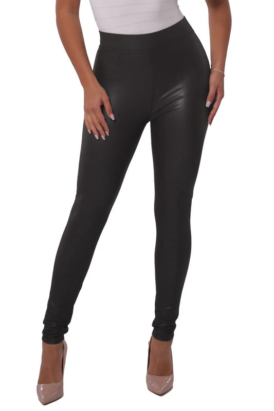 fleece lined faux leather leggings