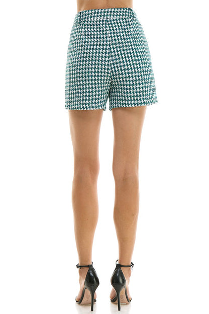 high waist tweed shorts