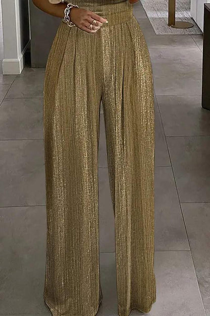 pearl strap metallic jumpsuit