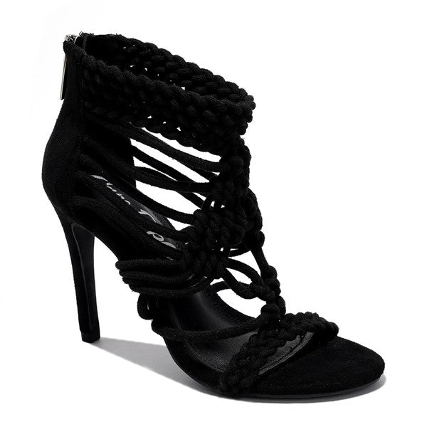 Braided Rope Stiletto Heel Sandal