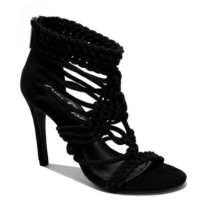 Braided Rope Stiletto Heel Sandal