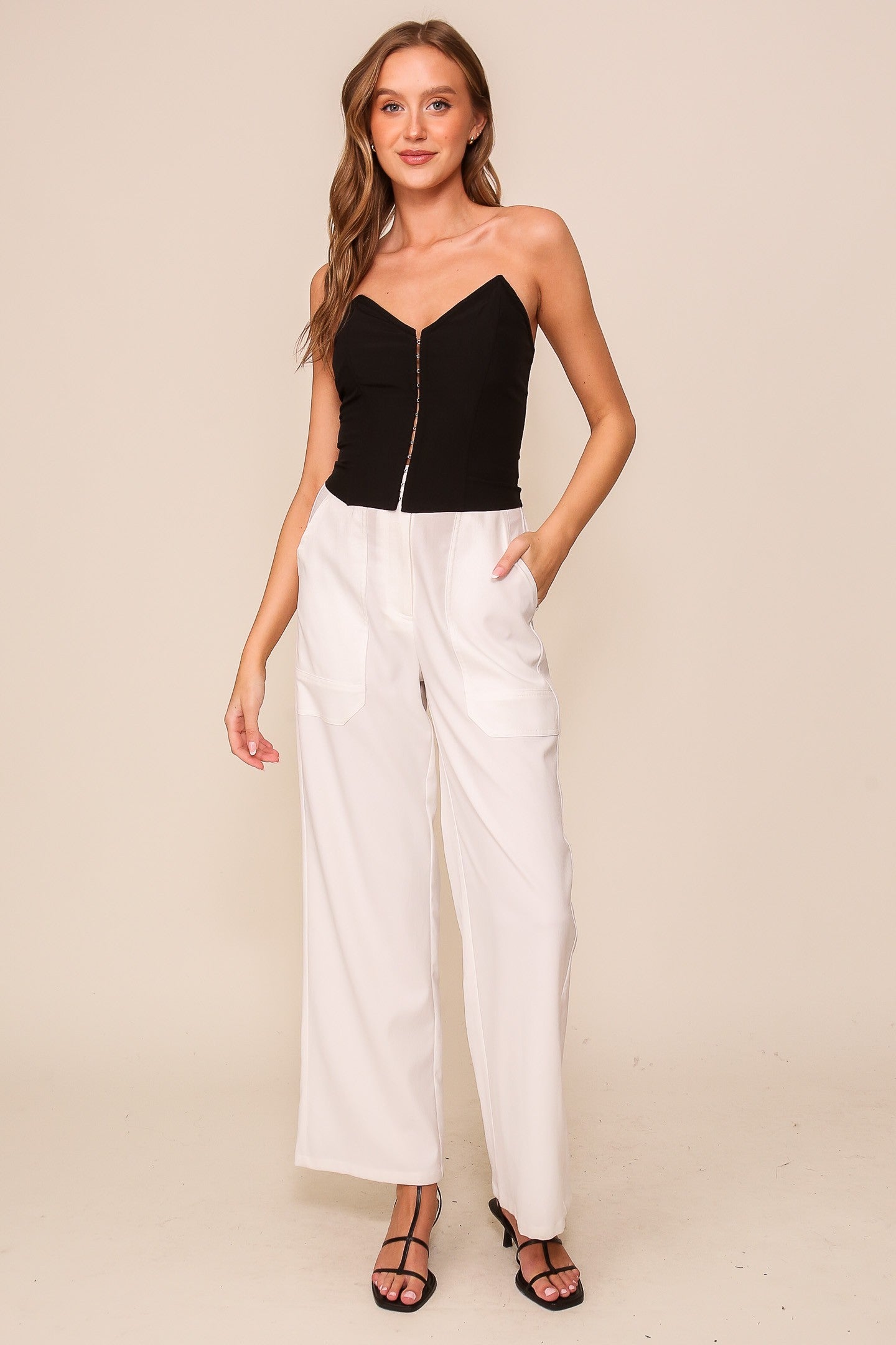 hook & eye strapless corset top