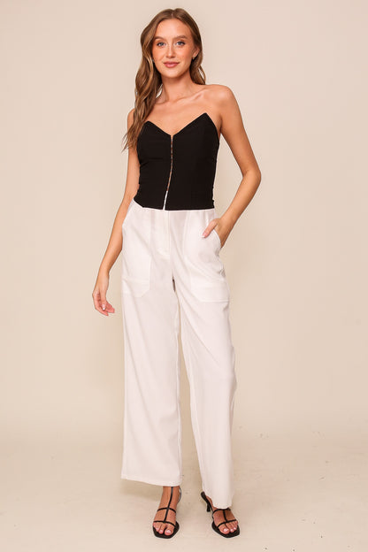 hook & eye strapless corset top