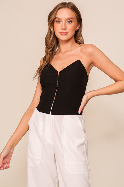 hook & eye strapless corset top