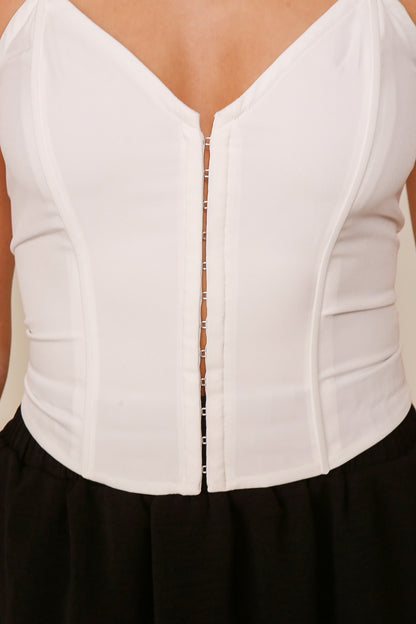 hook & eye strapless corset top