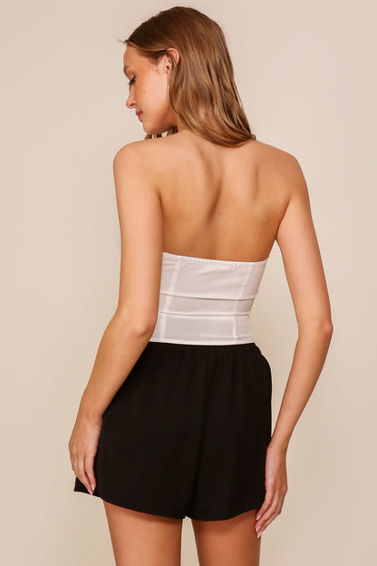 hook & eye strapless corset top