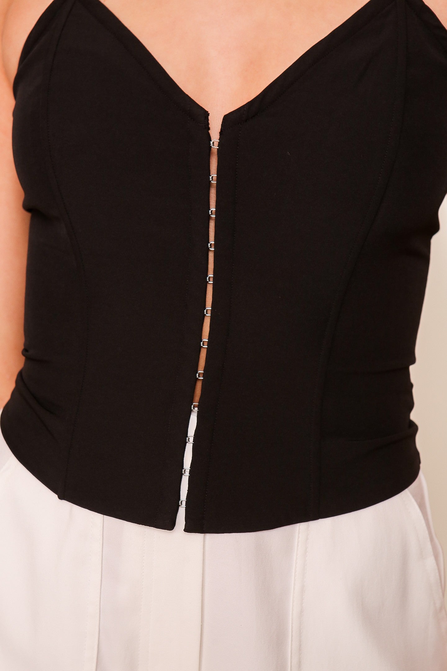 hook & eye strapless corset top