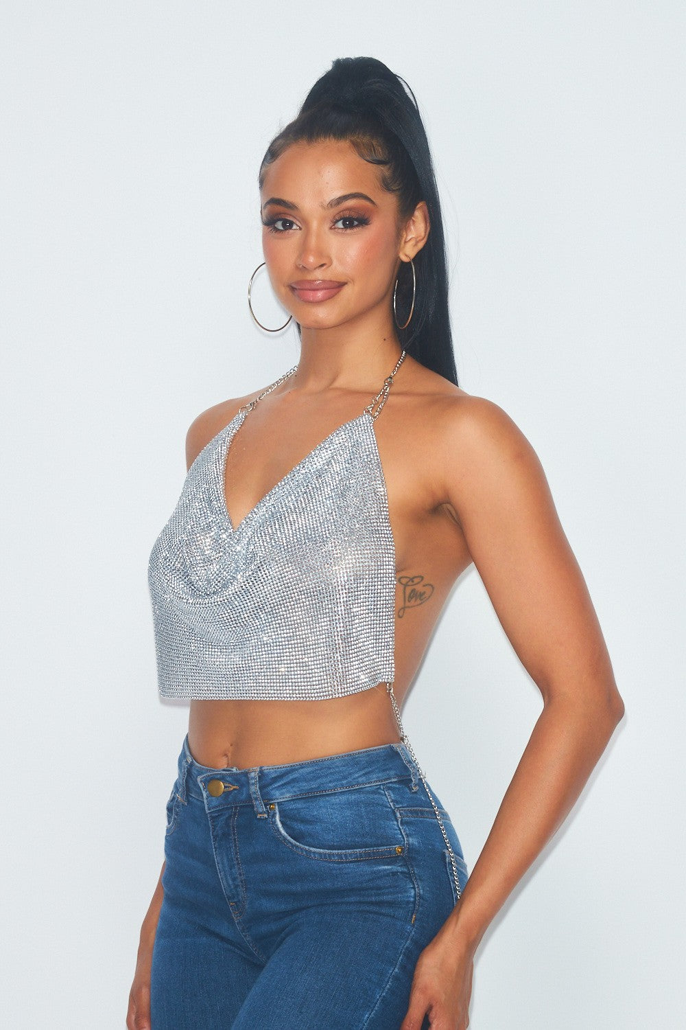 rhinestone chainmail halter top – RK Collections Boutique