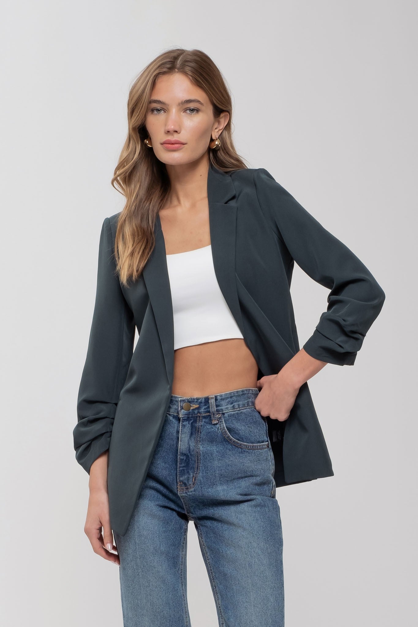 3/4 sleeve blazer