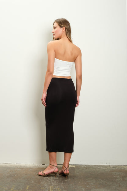 seamless knit midi skirt