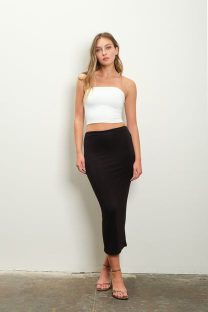 seamless knit midi skirt