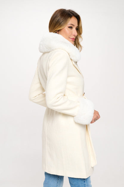 Wool Faux Fur Coat