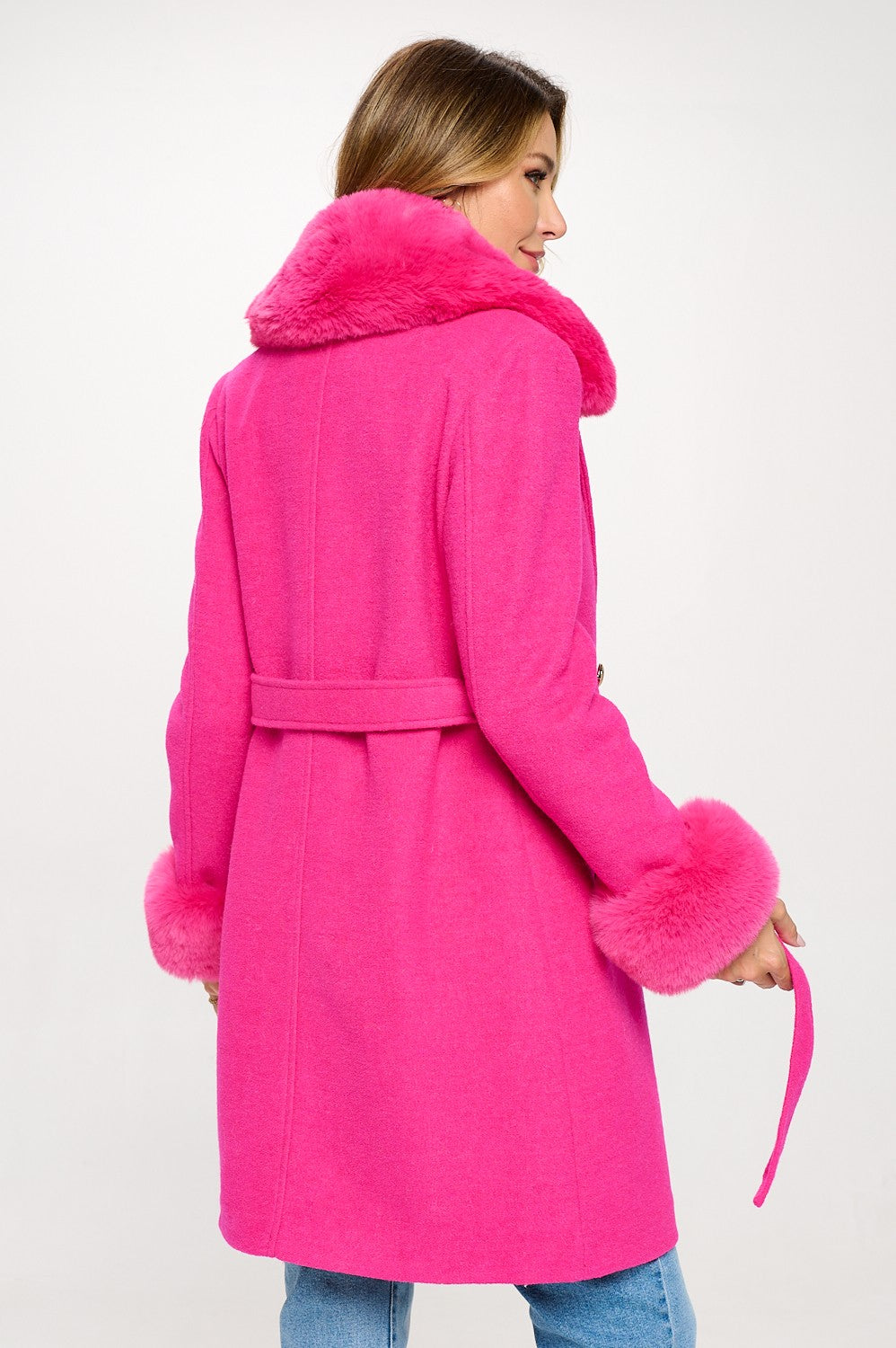 Wool Faux Fur Coat