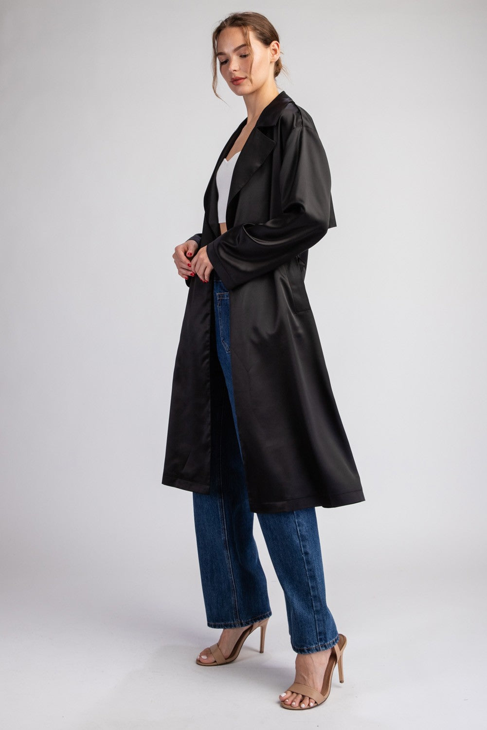 satin trench coat