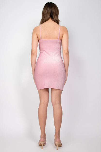 Glittery Tulip Bodycon Pleated Dress