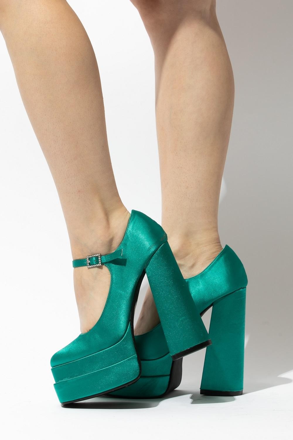 satin platform block heel mary janes