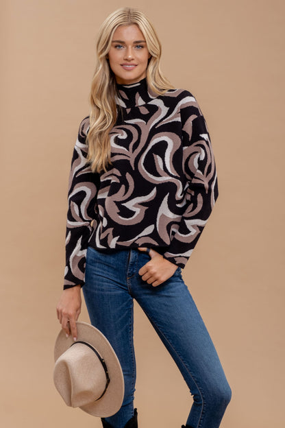 marbled turtleneck sweater