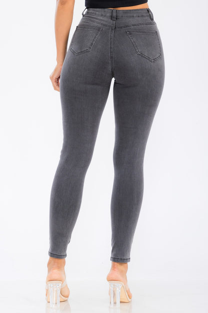 stretch high waist skinny jeans