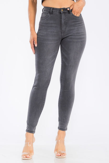 stretch high waist skinny jeans