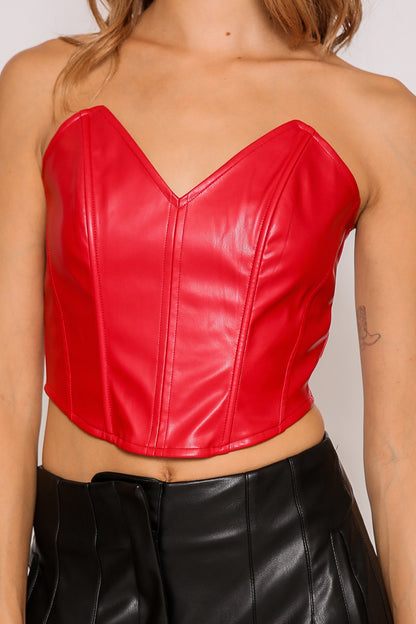 Night out faux leather corset top