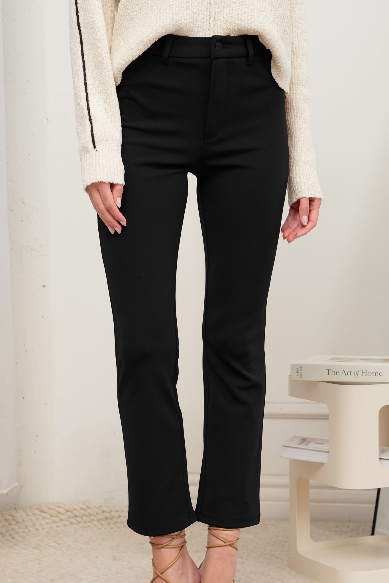 high waist straight leg stretch pant