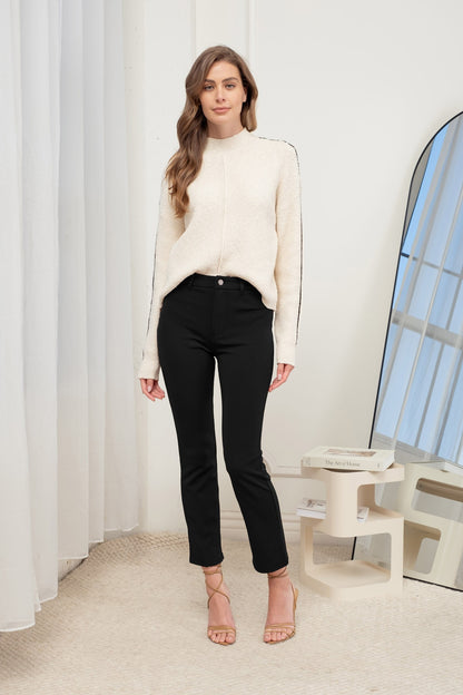 high waist straight leg stretch pant