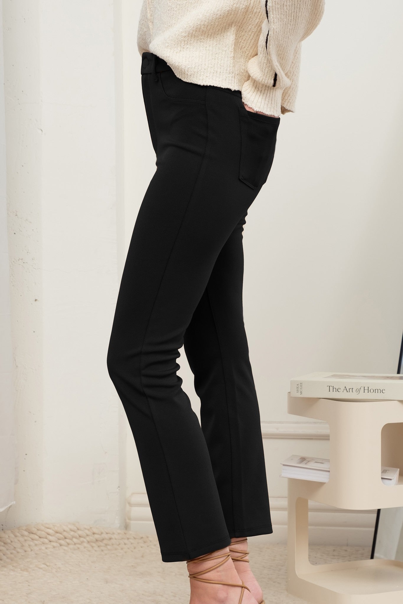 high waist straight leg stretch pant